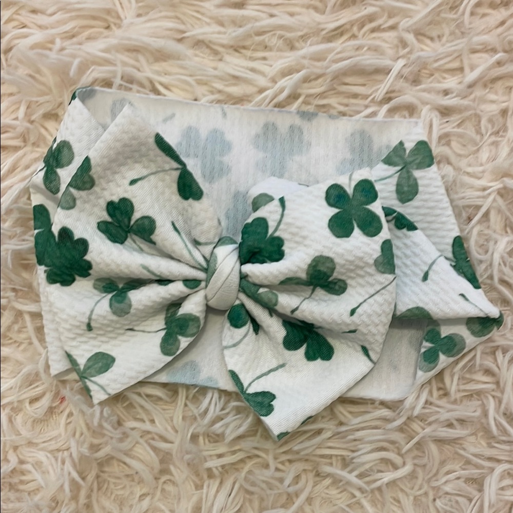 White and Green Shamrock Headband